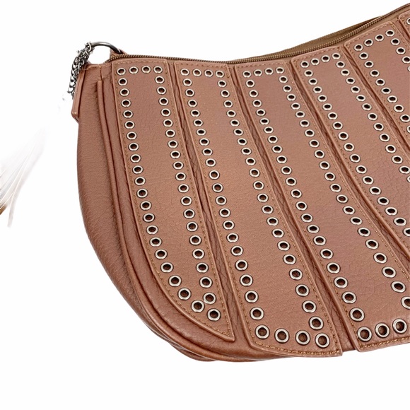 NWT Brown Stud Crossbody Purse One Size NEW - Picture 2 of 5
